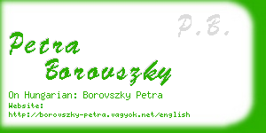 petra borovszky business card